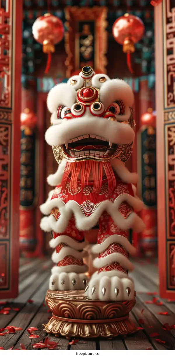 Traditional Lion Dance Performance Captivates with Grace and Energy