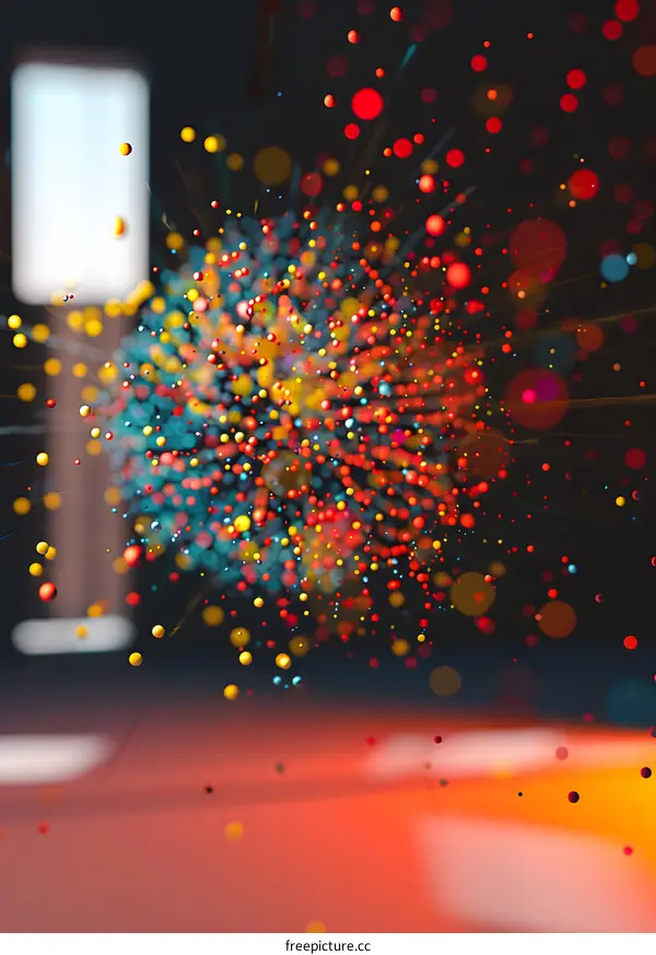 Abstract Colorful Sphere With Explosion Effect