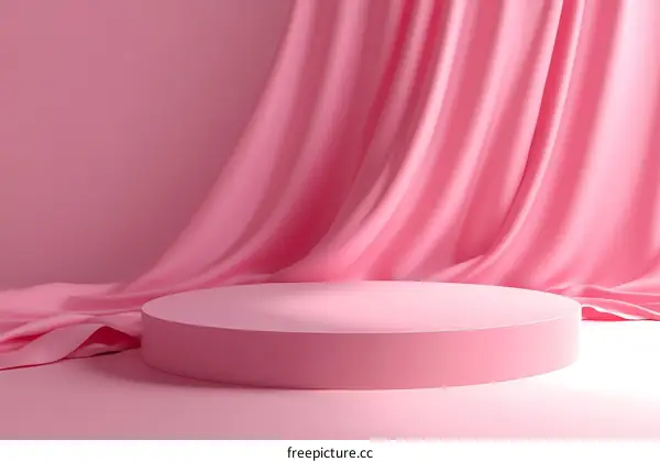 Pink Fabric Drape Product Display