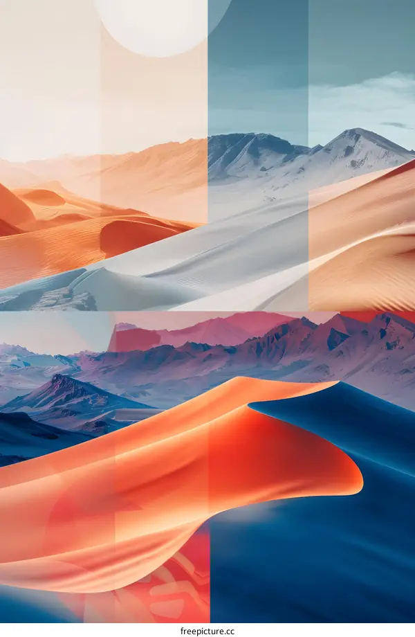 Desert Landscape with Abstract Colors