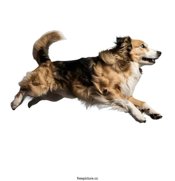 [Transparent Background PNG]Dog Leaping Through The Air