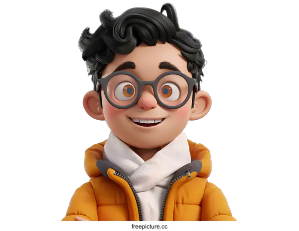 [Transparent Background PNG]Illustration of a 3D cartoon boy