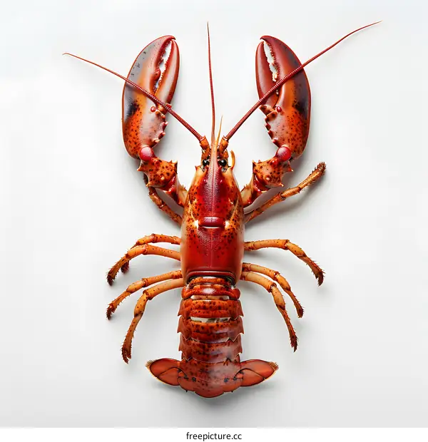 Cooked Lobster on White Background