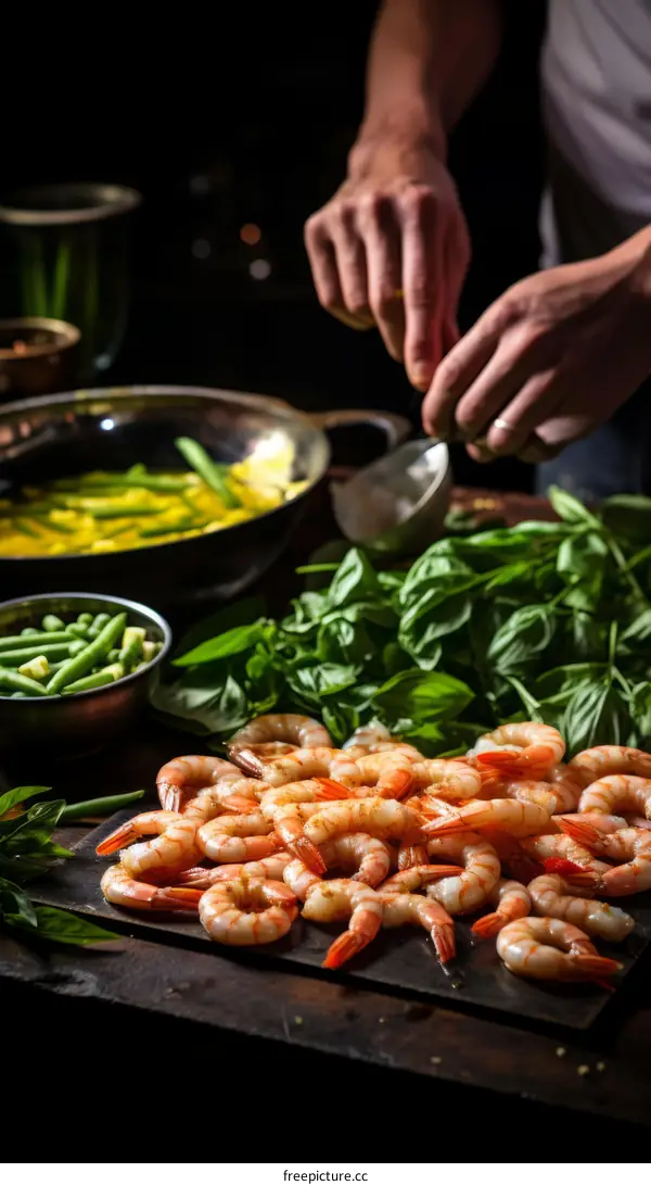 Chef preparing ingredients for cooking