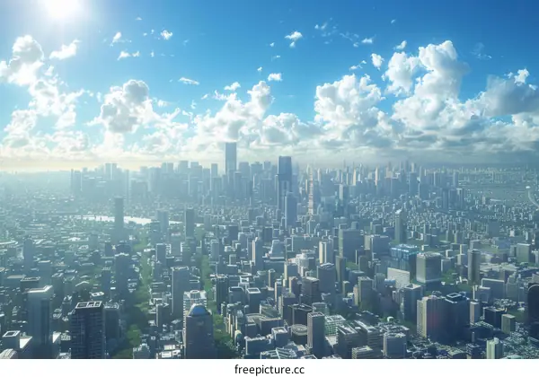 Futuristic Cityscape Aerial View