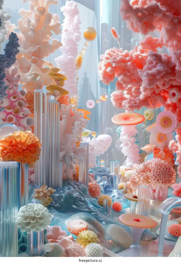 Abstract Coral Reef Wonderland Illustration