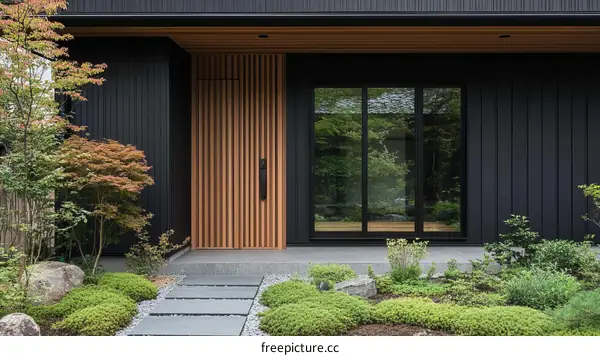 Modern Japanese House Entrance with Minimalist Design