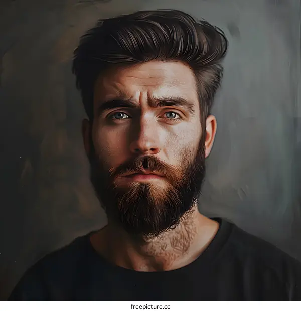Portrait Painting of a Man with a Beard