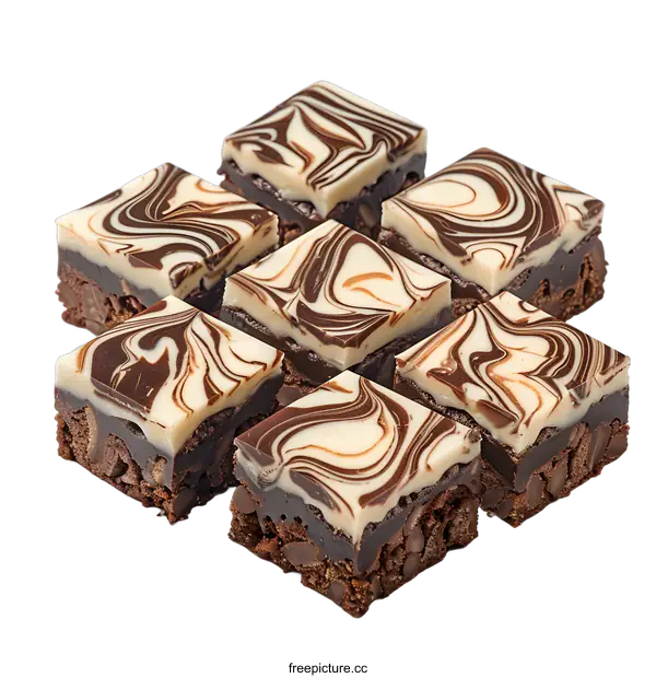 [Transparent Background PNG]Chocolate Marble Brownies
