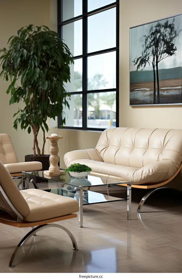 Waiting Area With Couch and Chairs