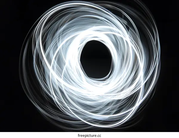 Abstract Light Painting in Black Background