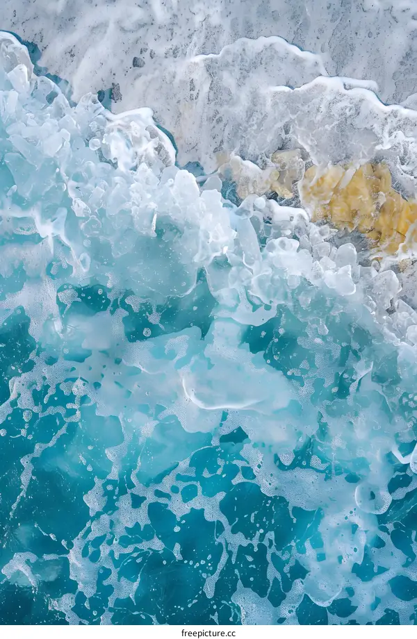 Abstract Frozen Water Texture with White and Blue Tones