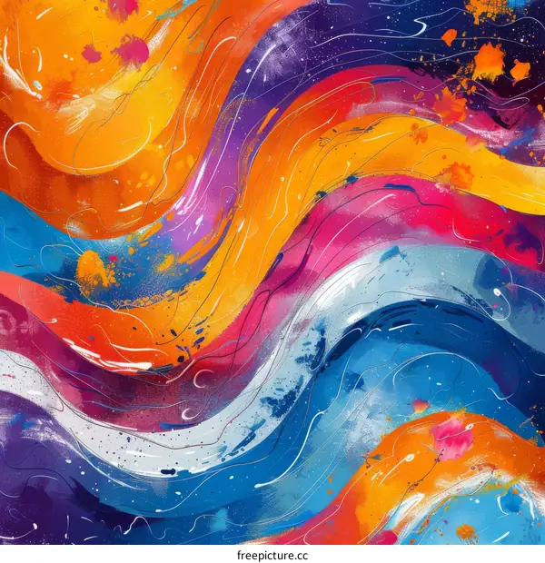 Vibrant Abstract Oil Painting on Canvas