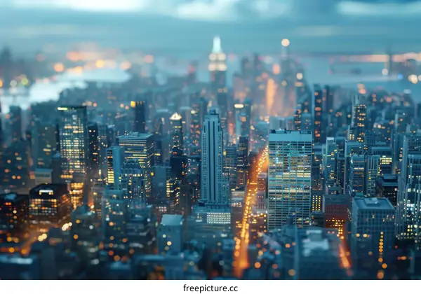 Night Cityscape of Skyscrapers