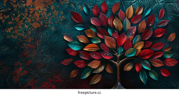 Autumn Leaves on Intricate Background