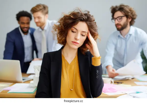 Business Meeting Stressful Woman