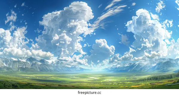 Vast Expanse of a Picturesque Mountain Meadow