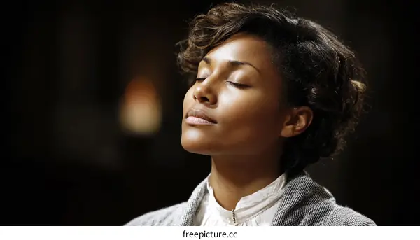 Closeup of a Black Woman in Thoughtful Pose