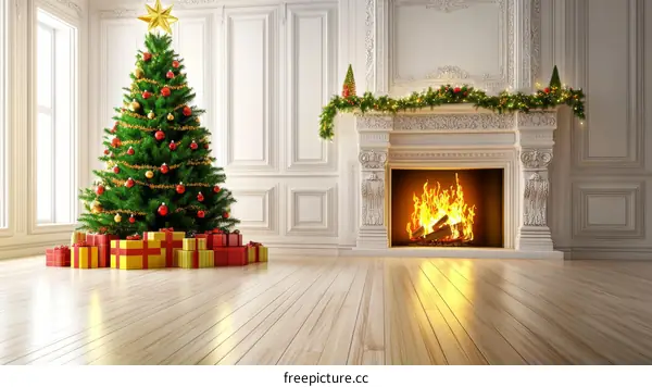 Christmas Scene in a Classic Room