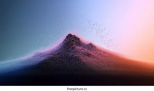 Abstract Digital Mountain Landscape