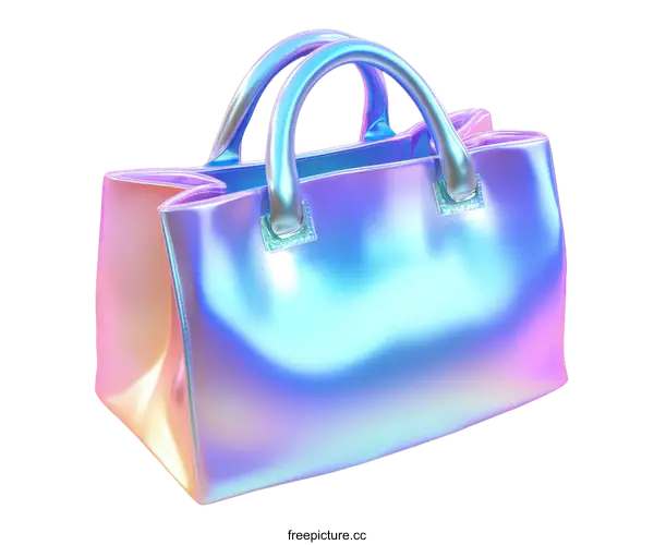 [Transparent Background PNG]Modern Holographic Rainbow Tote Bag Design