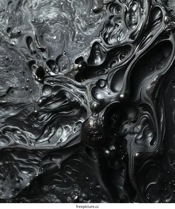 Black and silver liquid