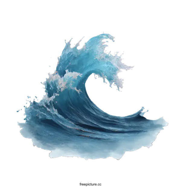 [Transparent Background PNG]Powerful Ocean Wave Illustration