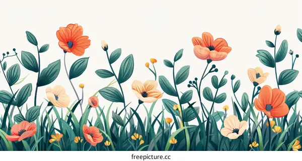 Hand-Drawn Floral Seamless Pattern