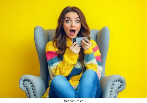 Woman with a credit card Shocked Expression