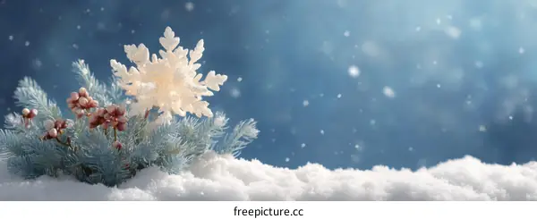 Winter Wonderland Snowflakes and Fir Trees