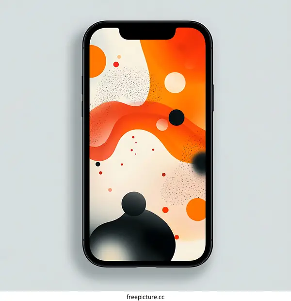 Abstract Orange and Black Liquid Phone Wallpaper