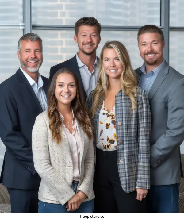 Group of business professionals posing for a photo
