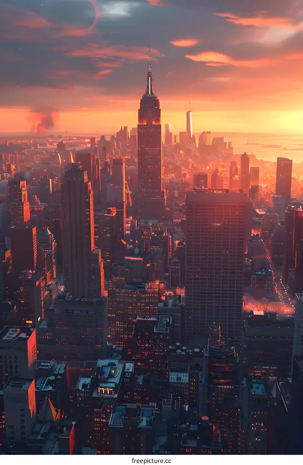 New York City Empire State Building Sunset