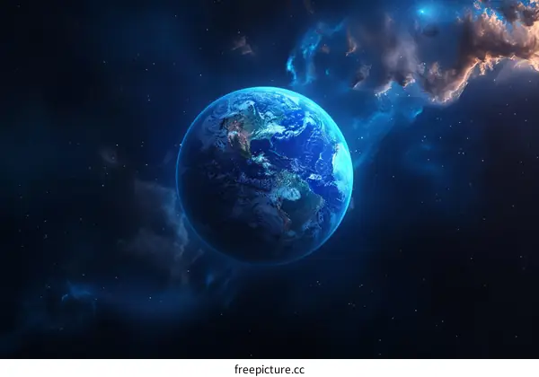 Earth from space showing North and South America