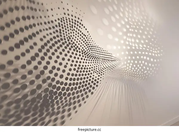 Abstract Dot Pattern on a White Wall