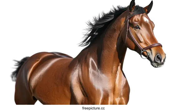 [Transparent Background PNG]Stunning Brown Horse in Motion