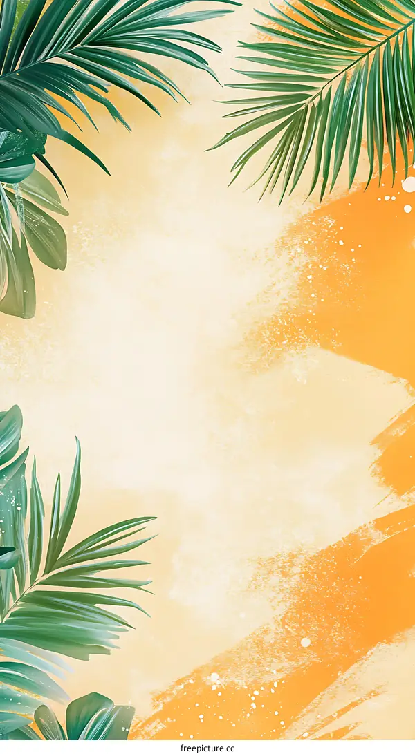 Tropical Palm Leaf Abstract Background