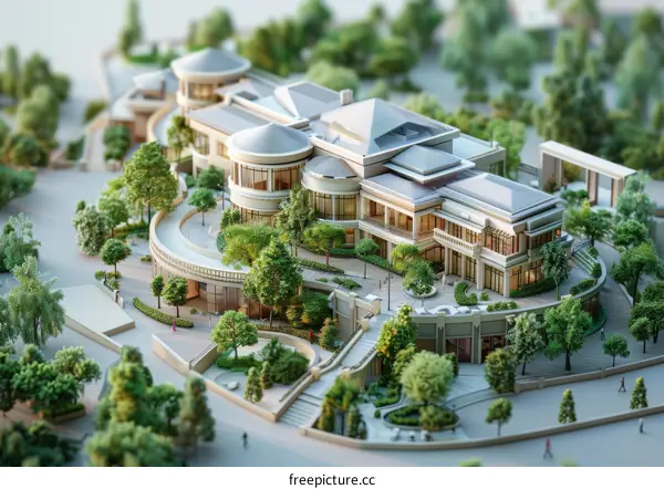 Modern Luxury Mansion with Pool and Garden - 3D Rendering