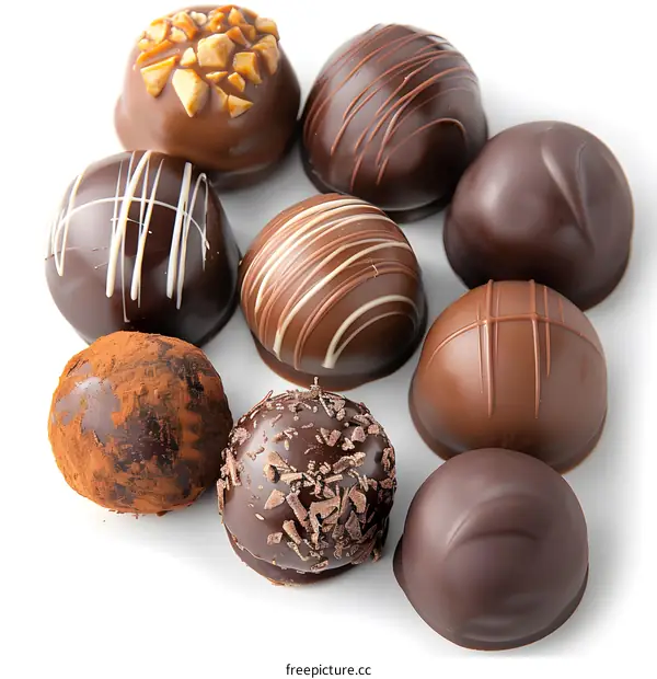 An assortment of chocolate truffles