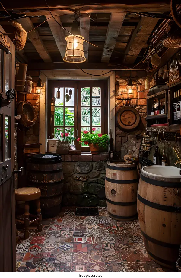 retro barrel room decor