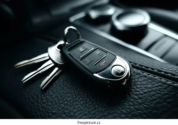 Car Keys and Keyless Entry Device Close-up