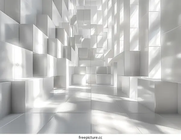 Modern Geometric White 3D Shapes Illustration