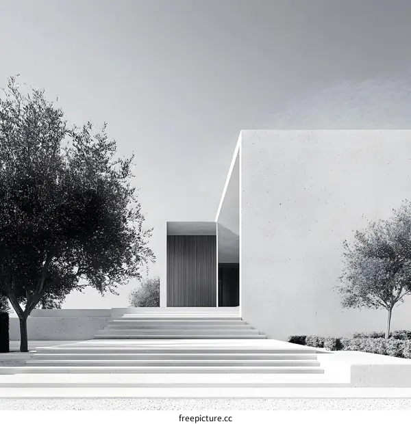 Minimalist Modern Architecture Design Home With Stairway