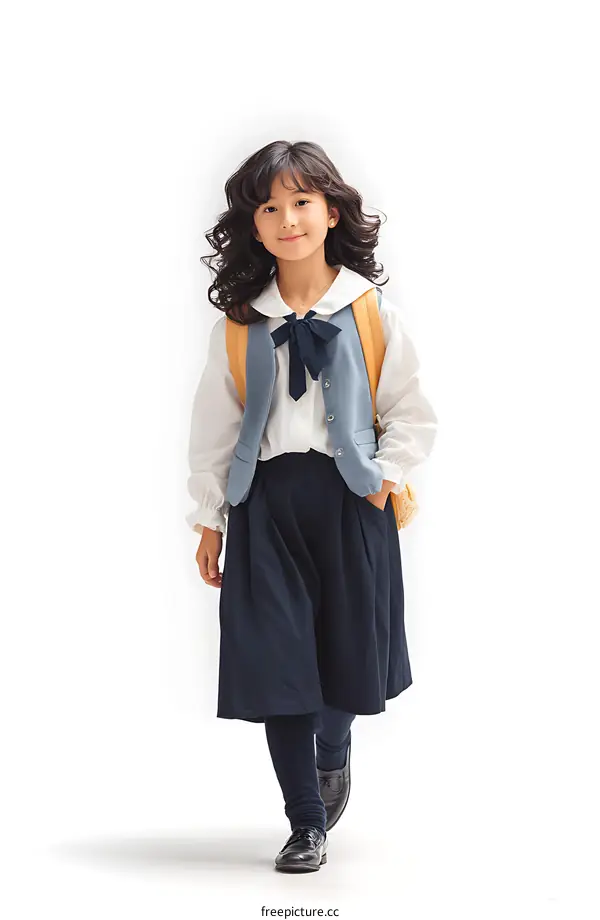 School Girl in Uniform Portrait