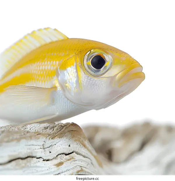 Yellow Fish on White Background