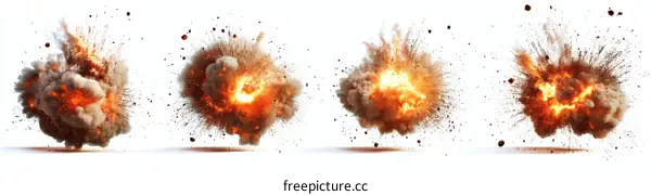 Explosion Effect Images Set for Visual Design