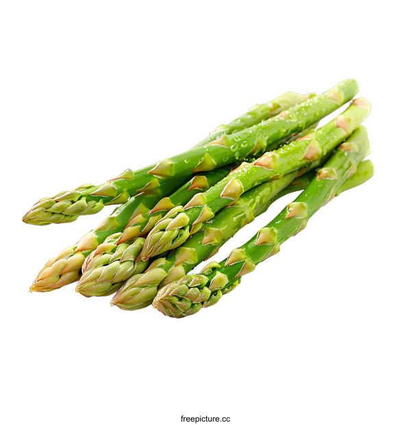 [Transparent Background PNG]Fresh Green Asparagus on White Background