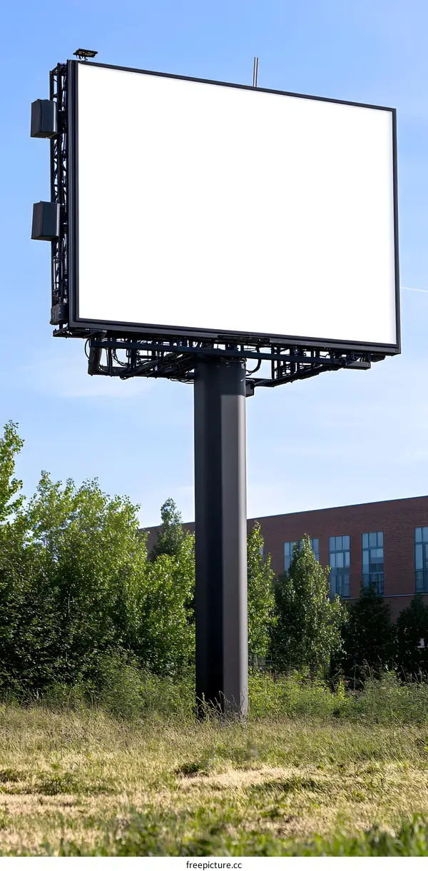 Blank Billboard With Sky And Grass
