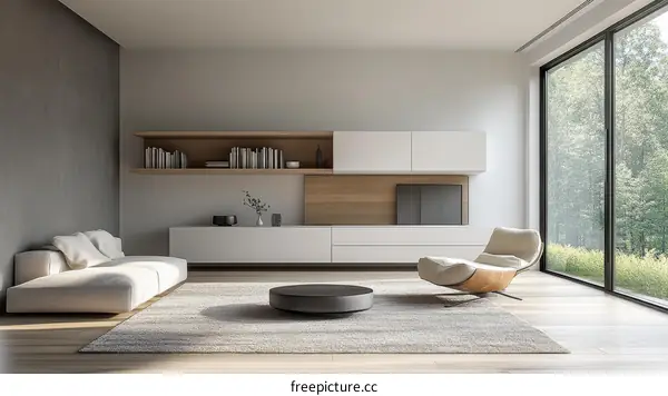 Modern Minimalist Living Room Design Illustration
