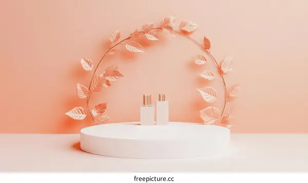 Elegant Floral Display for Cosmetics or Perfume